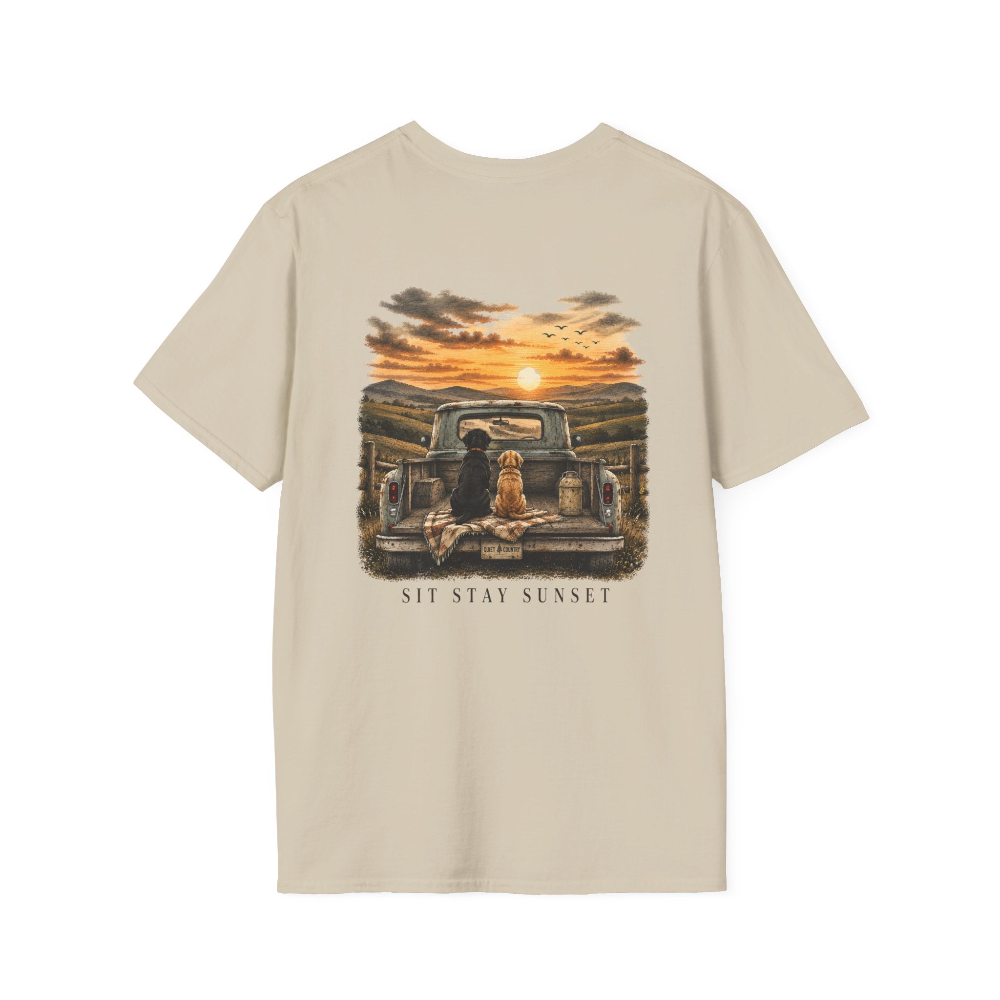 Sit Stay Sunset— Dogs Casual Tee