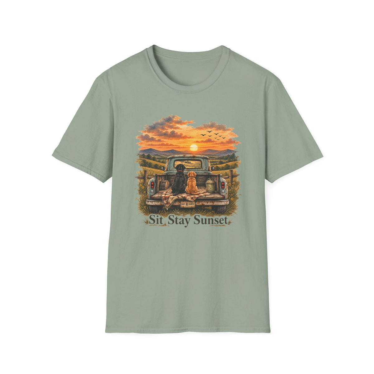Sit, Stay, Sunset T-Shirt — Dog & Truck Sunset Graphic Tee