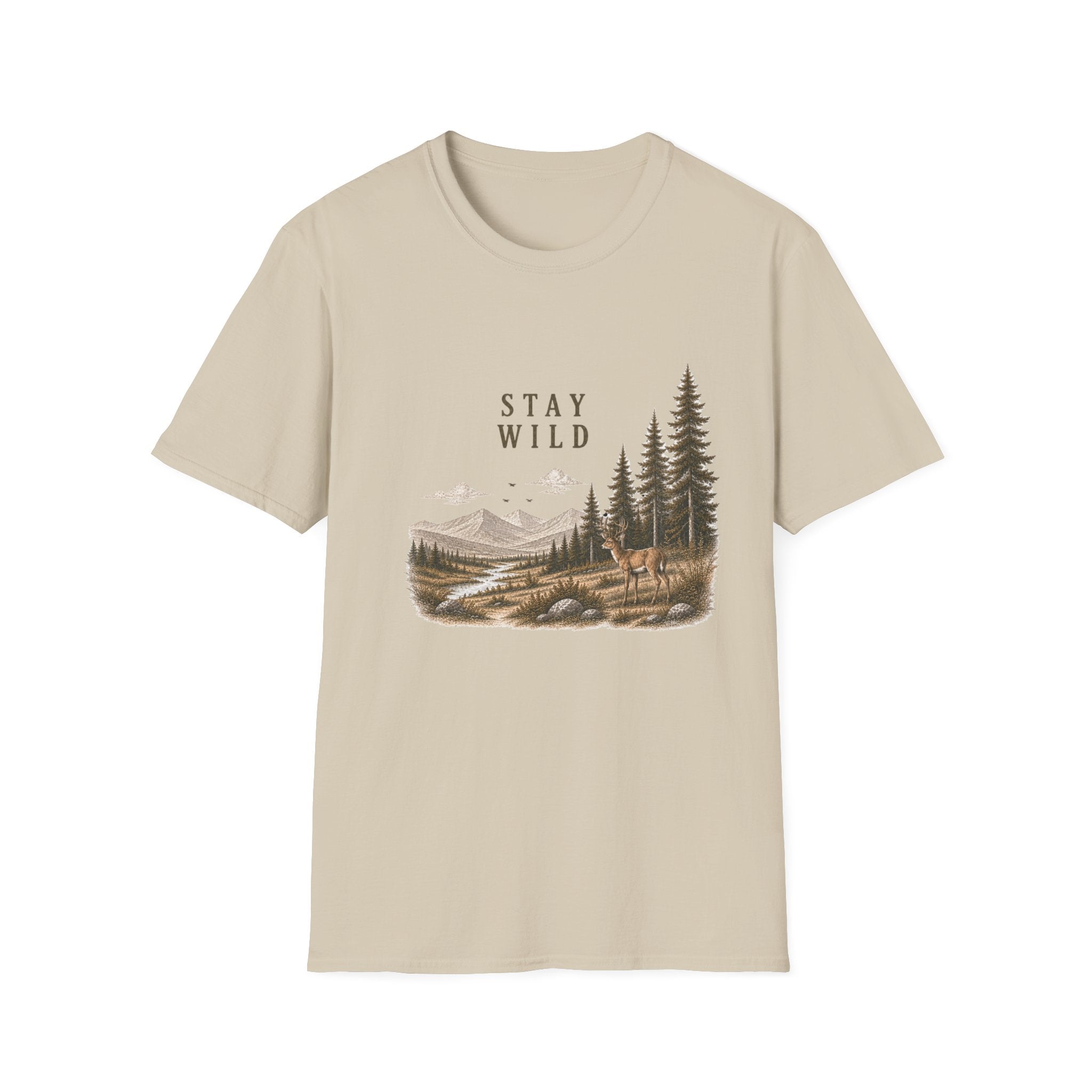 Stay Wild Deer Mountain Tee — Nature Graphic T-Shirt