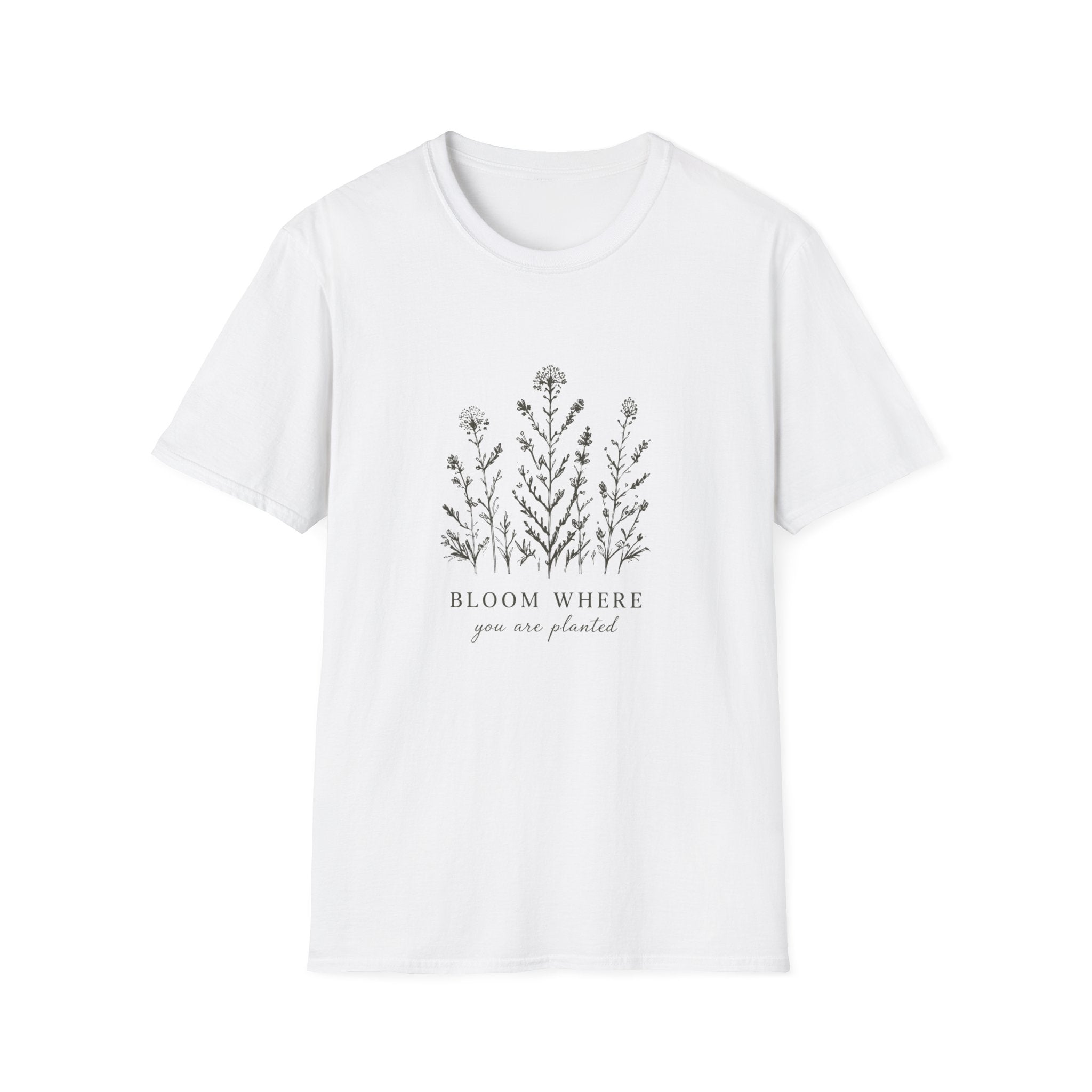 Floral Tee — 'Bloom Where Planted' Minimal Wildflower T-Shirt