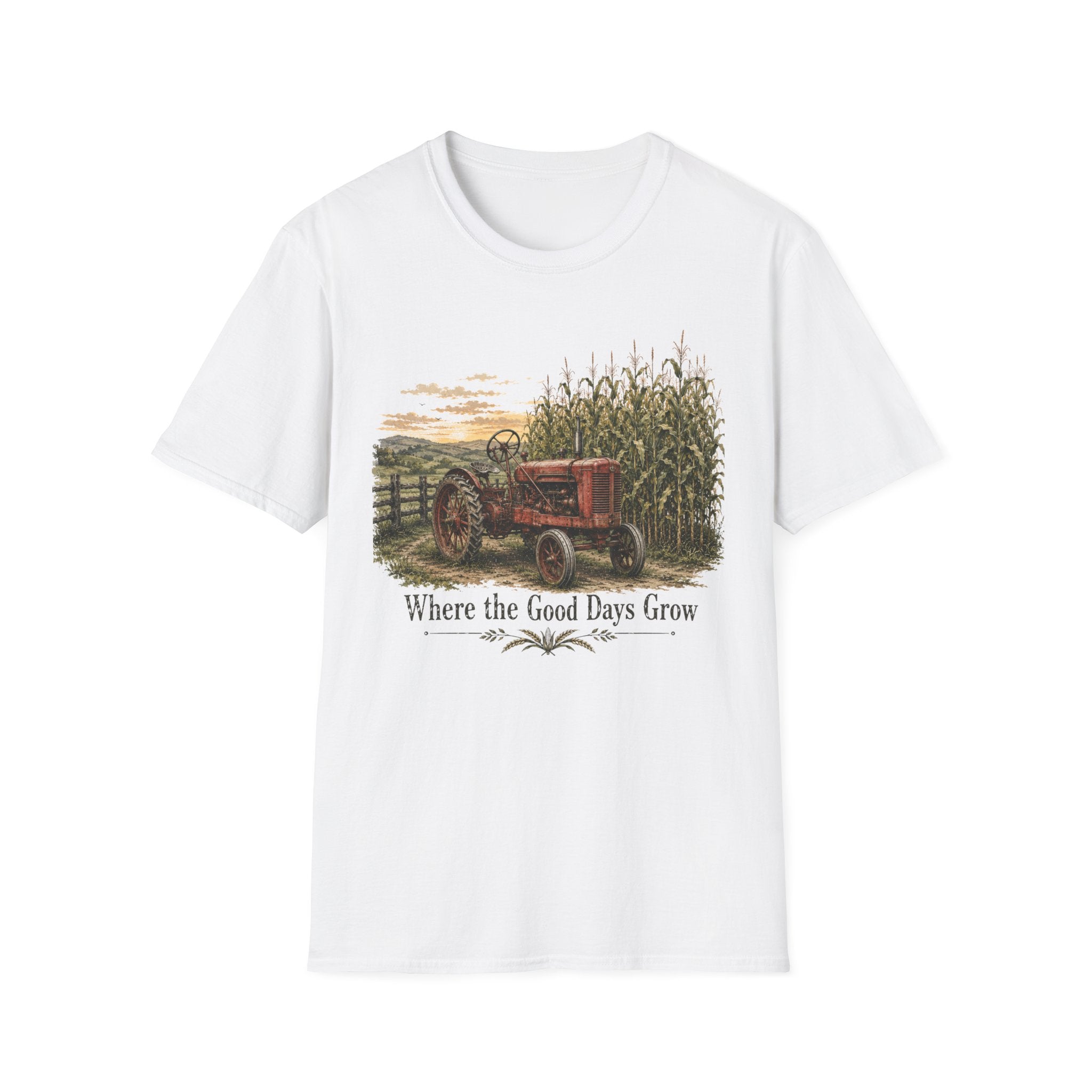 Farm Life T‑Shirt — 'Where the Good Days Grow' Vintage Tractor Tee