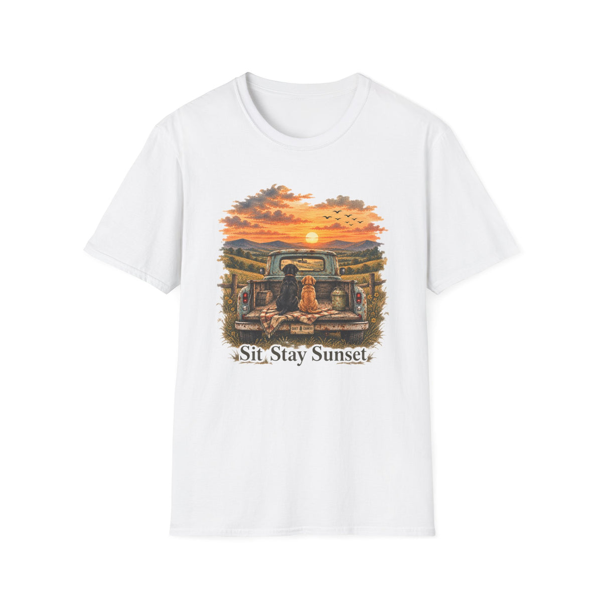 Sit, Stay, Sunset T-Shirt — Dog & Truck Sunset Graphic Tee