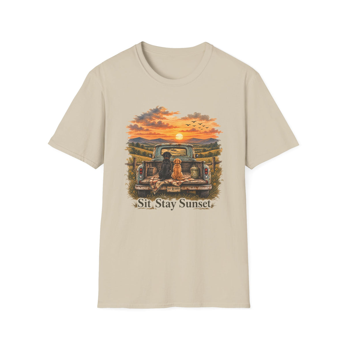 Sit, Stay, Sunset T-Shirt — Dog & Truck Sunset Graphic Tee
