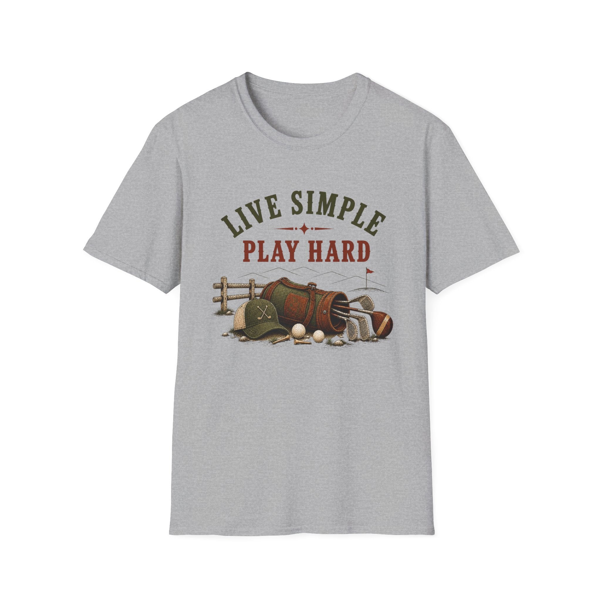 Live Simple Play Hard Golf T-Shirt — Casual Outdoor Golfing Graphic Tee